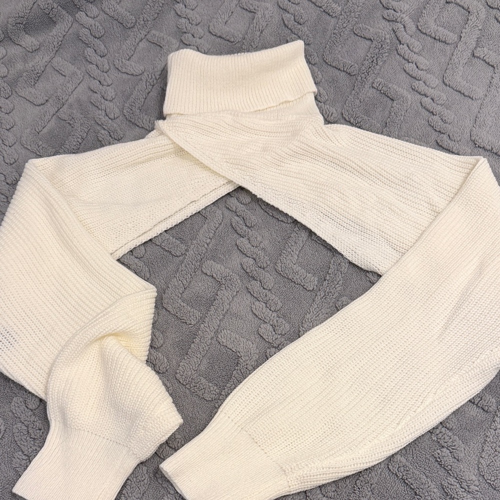 White Women's Knit Shrug Sweater Top size M